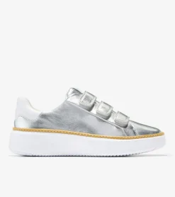 Cole Haan Sneakers*Women's GrandPr&oslash; Topspin Triple Strap Sneakers Silver-OpticWhite