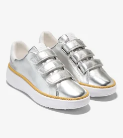 Cole Haan Sneakers*Women's GrandPr&oslash; Topspin Triple Strap Sneakers Silver-OpticWhite