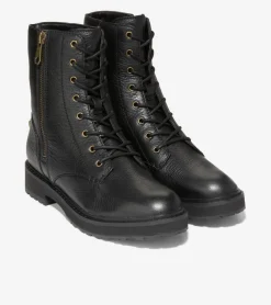 Cole Haan Boots*Women's Greenwich Waterproof Lace-Up Boots Black