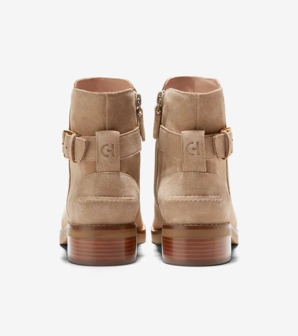 Cole Haan Boots*Women's Hampshire Buckle Ankle Boots DarkLatteSuede