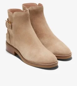 Cole Haan Boots*Women's Hampshire Buckle Ankle Boots DarkLatteSuede