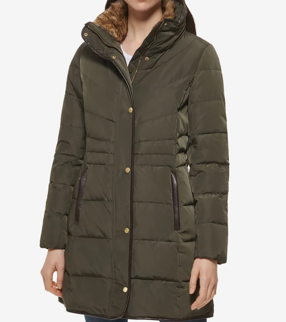 Cole Haan Puffer Jackets|Quilted Jackets*Women's Hidden-Hood Puffer Coat Forest