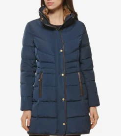 Cole Haan Puffer Jackets|Quilted Jackets*Women's Hidden-Hood Puffer Coat Navy