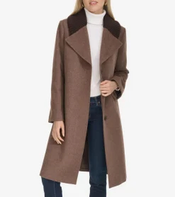 Cole Haan Wool Coats|Peacoats & Blazers*Women's Knit-Collar Coat Portobello