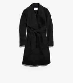 Cole Haan Trench Coats|Outerwear*Women's Long Wool Wrap Coat Black