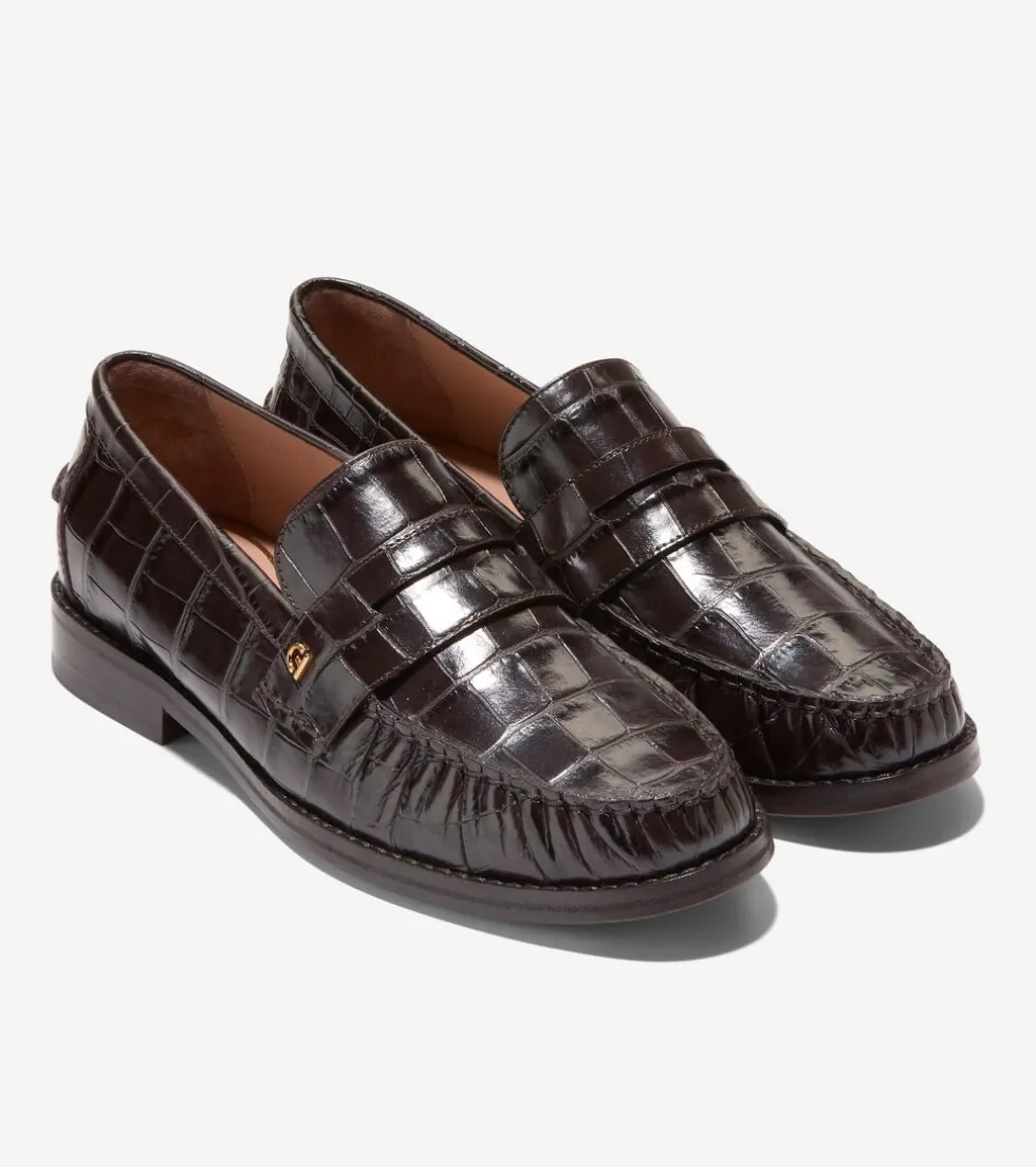 Cole Haan Dress Shoes|Loafers & Drivers*Women's Lux Pinch Penny Loafers ChocolateCrocPrint