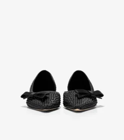 Cole Haan Dress Shoes|Flats & Ballets*Women's Noella Bow Skimmer Flats BlackCrystal