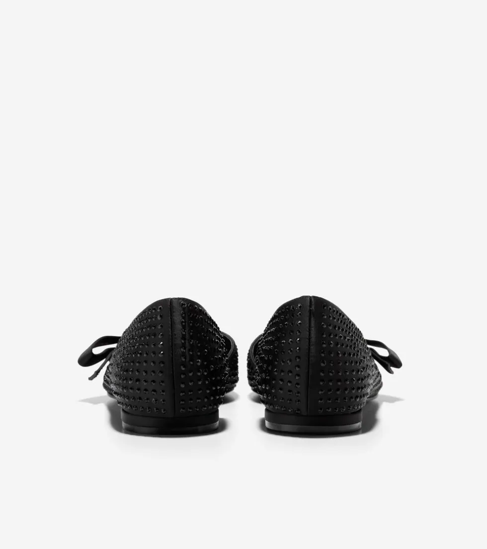 Cole Haan Dress Shoes|Flats & Ballets*Women's Noella Bow Skimmer Flats BlackCrystal