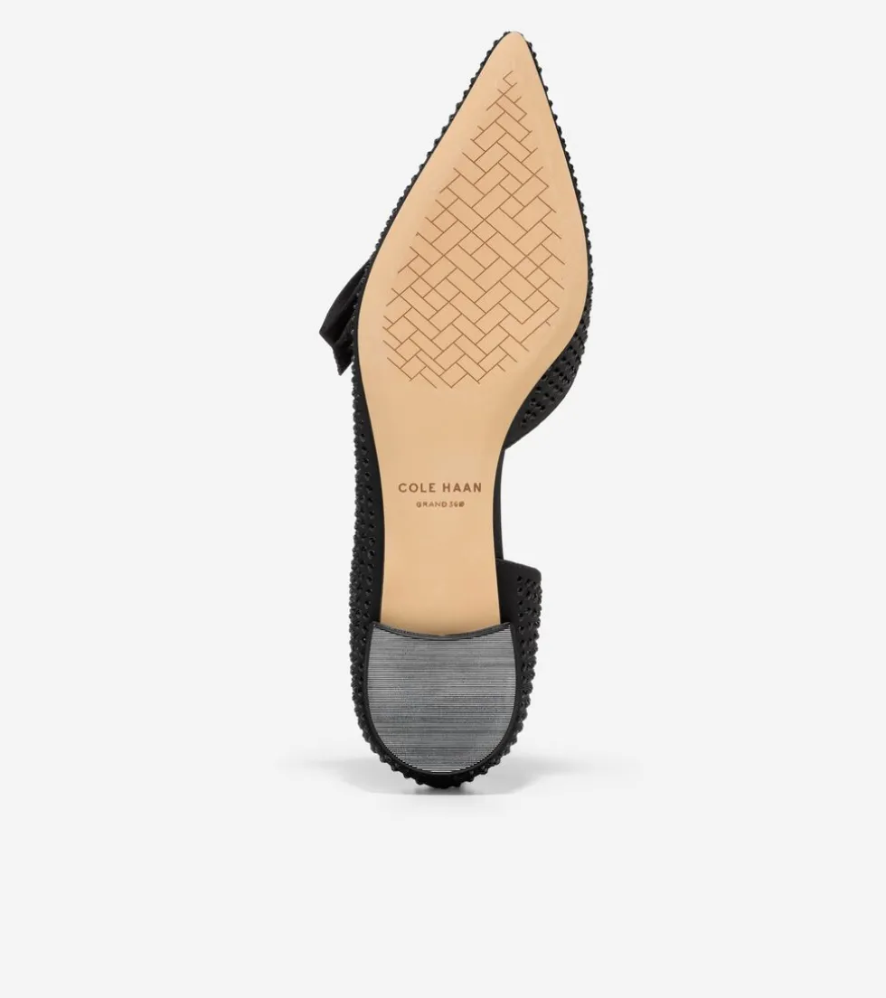 Cole Haan Dress Shoes|Flats & Ballets*Women's Noella Bow Skimmer Flats BlackCrystal