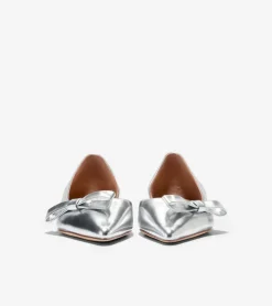 Cole Haan Dress Shoes|Flats & Ballets*Women's Noella Bow Skimmer Flats SilverSpecchio