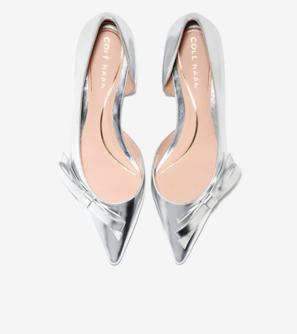 Cole Haan Dress Shoes|Flats & Ballets*Women's Noella Bow Skimmer Flats SilverSpecchio