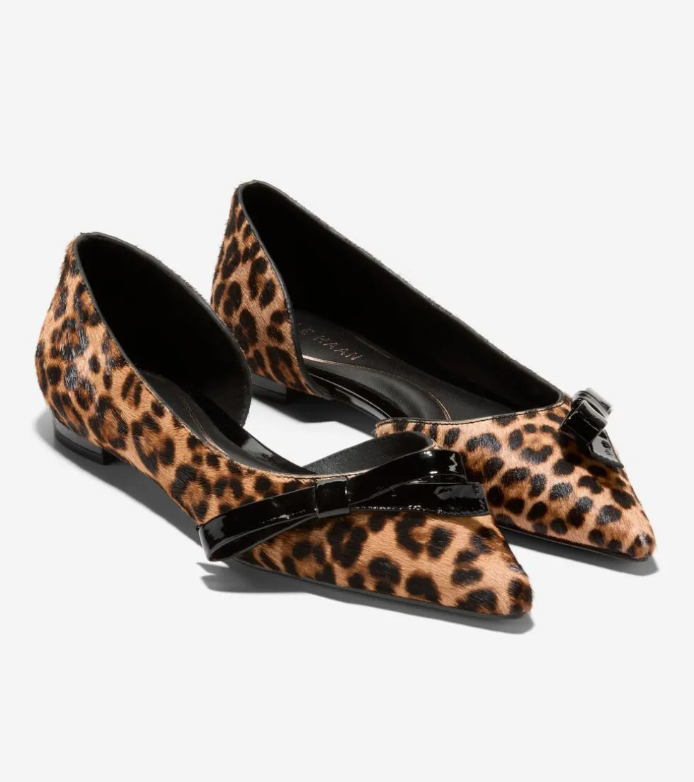 Cole Haan Dress Shoes|Flats & Ballets*Women's Noella Bow Skimmer Flats LeopardPrint