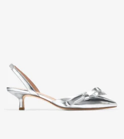 Cole Haan Dress Shoes|Heels & Pumps*Women's Noella Bow Slingback Pumps SilverSpecchio