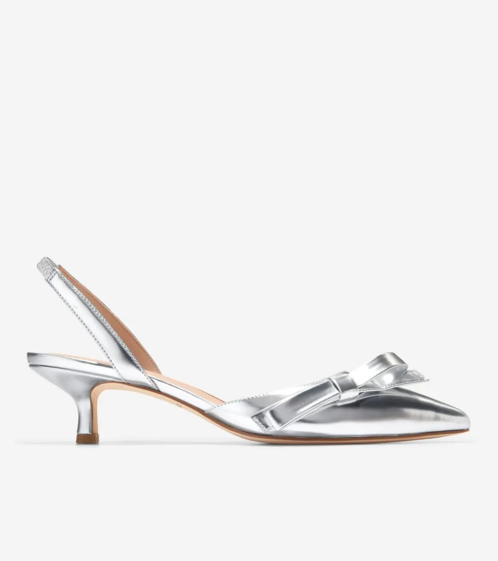 Cole Haan Dress Shoes|Heels & Pumps*Women's Noella Bow Slingback Pumps SilverSpecchio
