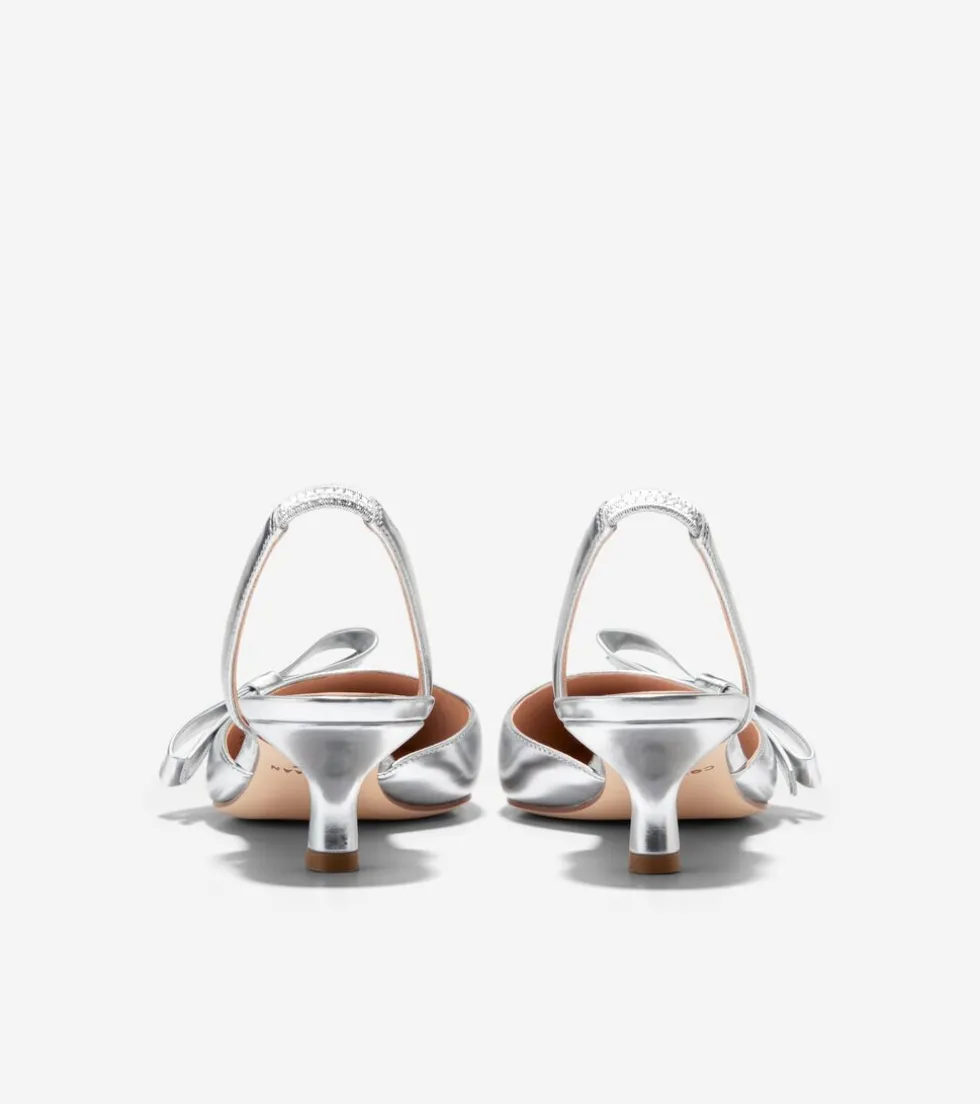 Cole Haan Dress Shoes|Heels & Pumps*Women's Noella Bow Slingback Pumps SilverSpecchio