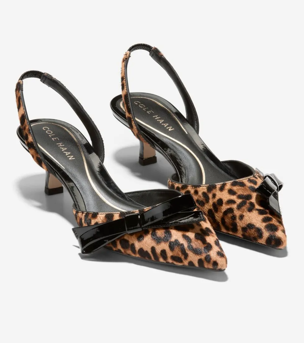 Cole Haan Dress Shoes|Heels & Pumps*Women's Noella Bow Slingback Pumps LeopardPrint
