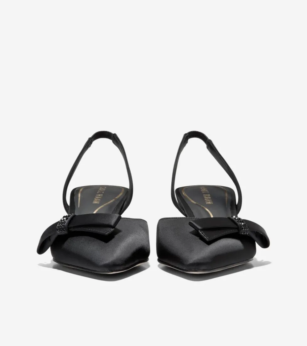 Cole Haan Dress Shoes|Heels & Pumps*Women's Noella Bow Slingback Pumps BlackCrystal
