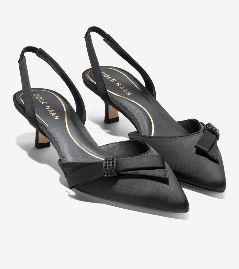 Cole Haan Dress Shoes|Heels & Pumps*Women's Noella Bow Slingback Pumps BlackCrystal