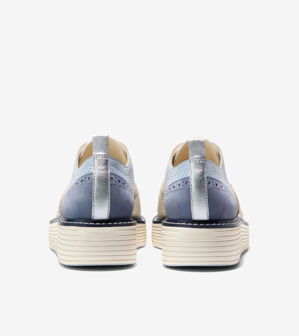 Cole Haan Oxfords*Women's ØriginalGrand Platform Wingtip Oxfords Heather-FolkstoneGray-Ivory