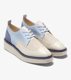 Cole Haan Oxfords*Women's ØriginalGrand Platform Wingtip Oxfords Heather-FolkstoneGray-Ivory