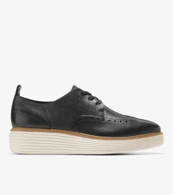 Cole Haan Dress Shoes|Oxfords*Women's &Oslash;riginalGrand Platform Wingtip Oxfords Black-Ivory