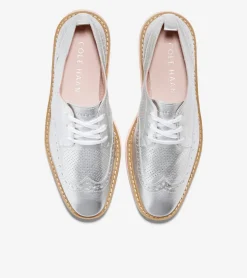 Cole Haan Dress Shoes|Oxfords*Women's &Oslash;riginalGrand Platform Wingtip Oxfords SilverTalca-RoseSmoke