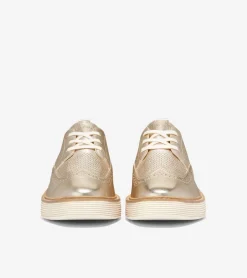 Cole Haan Dress Shoes|Oxfords*Women's &Oslash;riginalGrand Platform Wingtip Oxfords GoldTalca-Ivory