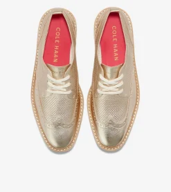 Cole Haan Dress Shoes|Oxfords*Women's &Oslash;riginalGrand Platform Wingtip Oxfords GoldTalca-Ivory