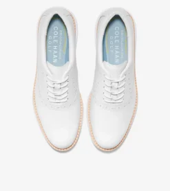 Cole Haan Golf Shoes|Oxfords*Women's ØriginalGrand Shortwing Oxford Waterproof Golf Shoes OpticWhite-Blue-Bell
