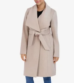 Cole Haan Wool Coats|Trench Coats*Women's Oversized Collar Wrap Coat Bone