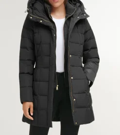 Cole Haan Puffer Jackets|Outerwear*Women's 32" Signature Hooded Taffeta Down Coat Black