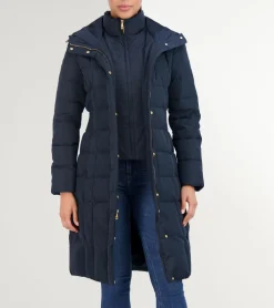 Cole Haan Puffer Jackets|Outerwear*Women's 40" Signature Hooded Taffeta Down Coat Navy