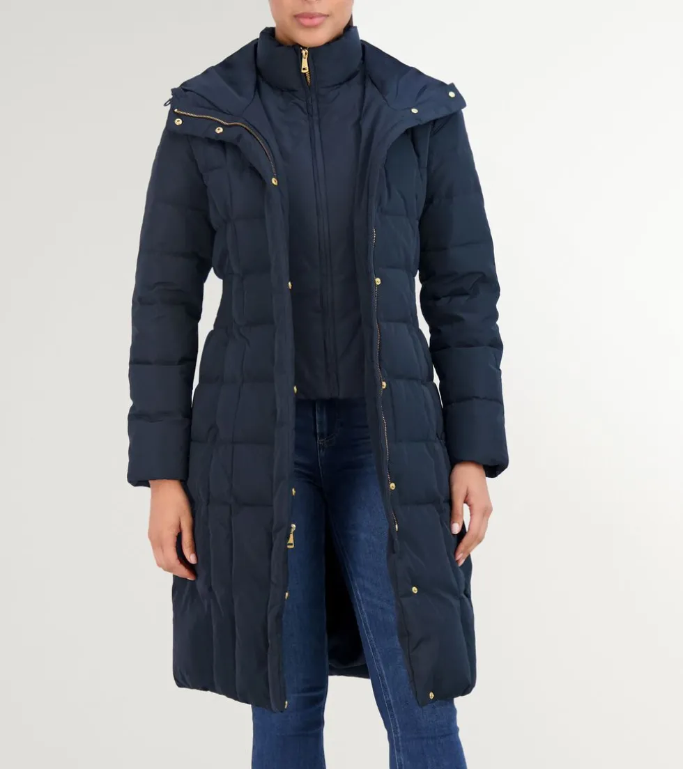 Cole Haan Puffer Jackets|Outerwear*Women's 40" Signature Hooded Taffeta Down Coat Navy