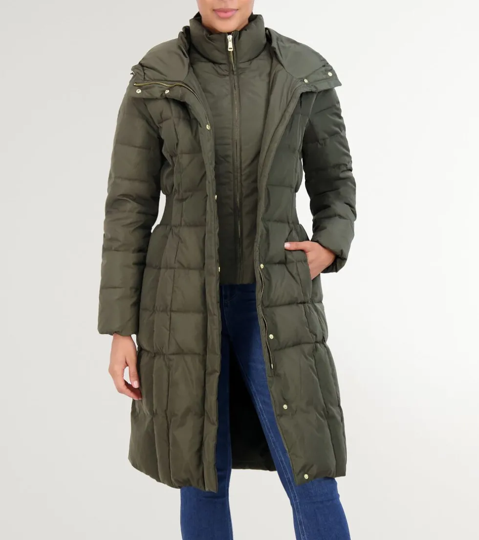 Cole Haan Puffer Jackets|Quilted Jackets*Women's 40" Signature Hooded Taffeta Down Coat Forest