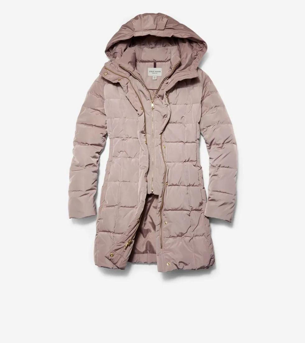 Cole Haan Puffer Jackets|Outerwear*Women's 32" Signature Hooded Taffeta Down Coat Cashew