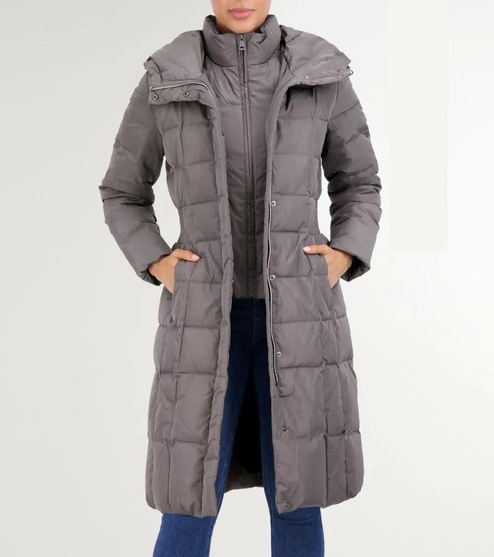 Cole Haan Puffer Jackets|Outerwear*Women's 40" Signature Hooded Taffeta Down Coat Carbon