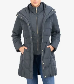 Cole Haan Puffer Jackets|Outerwear*Women's 32" Taffeta Down Hooded Coat Graphite