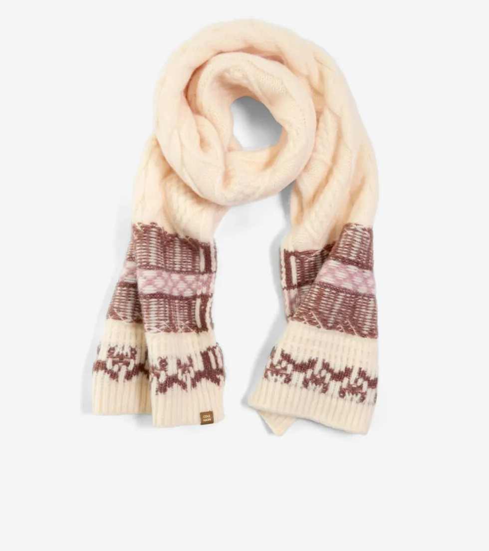Cole Haan Hats, Gloves, & Scarves|Hats, Gloves, & Scarves*Women's Reversible Fair Isle Scarf Natural