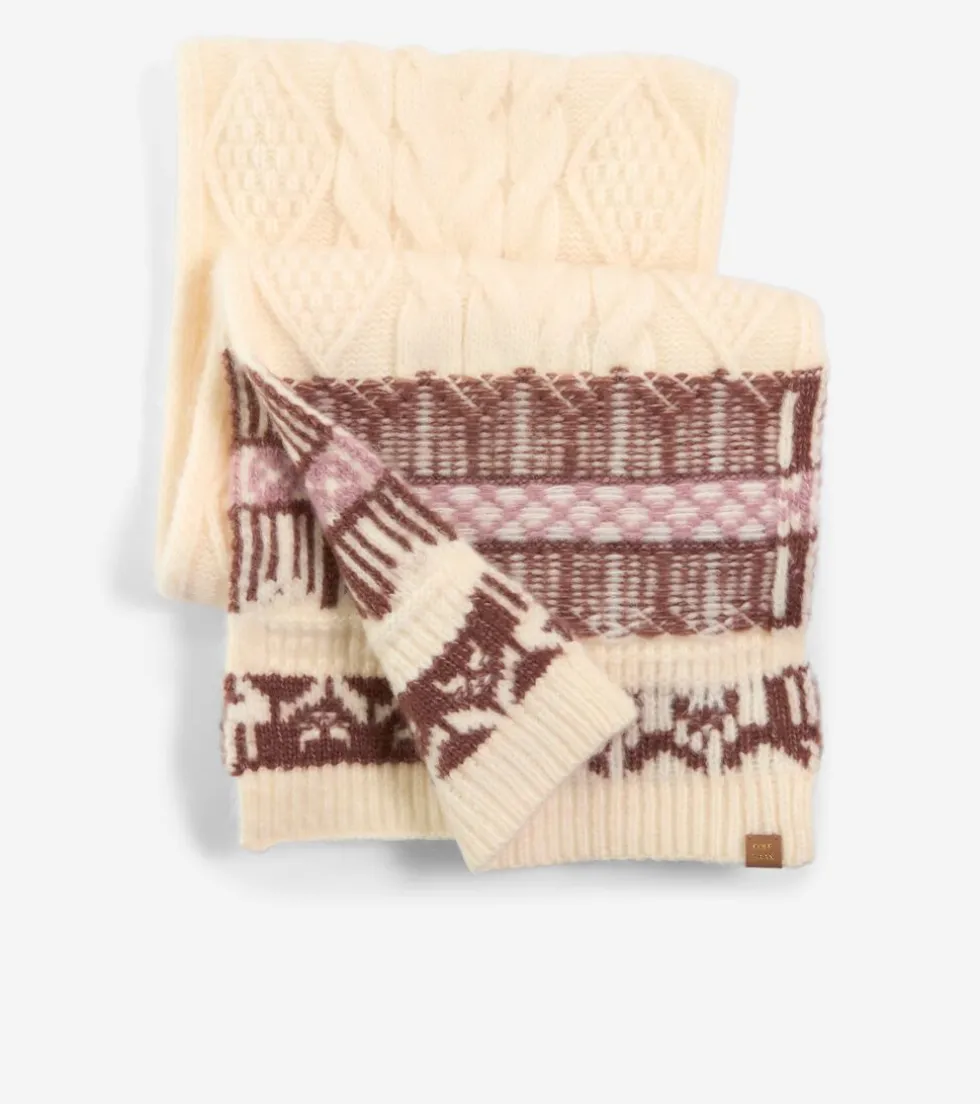 Cole Haan Hats, Gloves, & Scarves|Hats, Gloves, & Scarves*Women's Reversible Fair Isle Scarf Natural