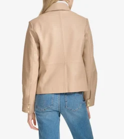 Cole Haan Leather & Suede Jackets|Outerwear*Women's Shirt Collar Trucker Jacket Sesame