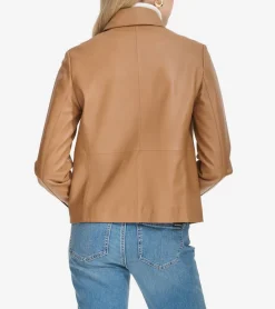 Cole Haan Leather & Suede Jackets|Outerwear*Women's Shirt Collar Trucker Jacket Hazelnut