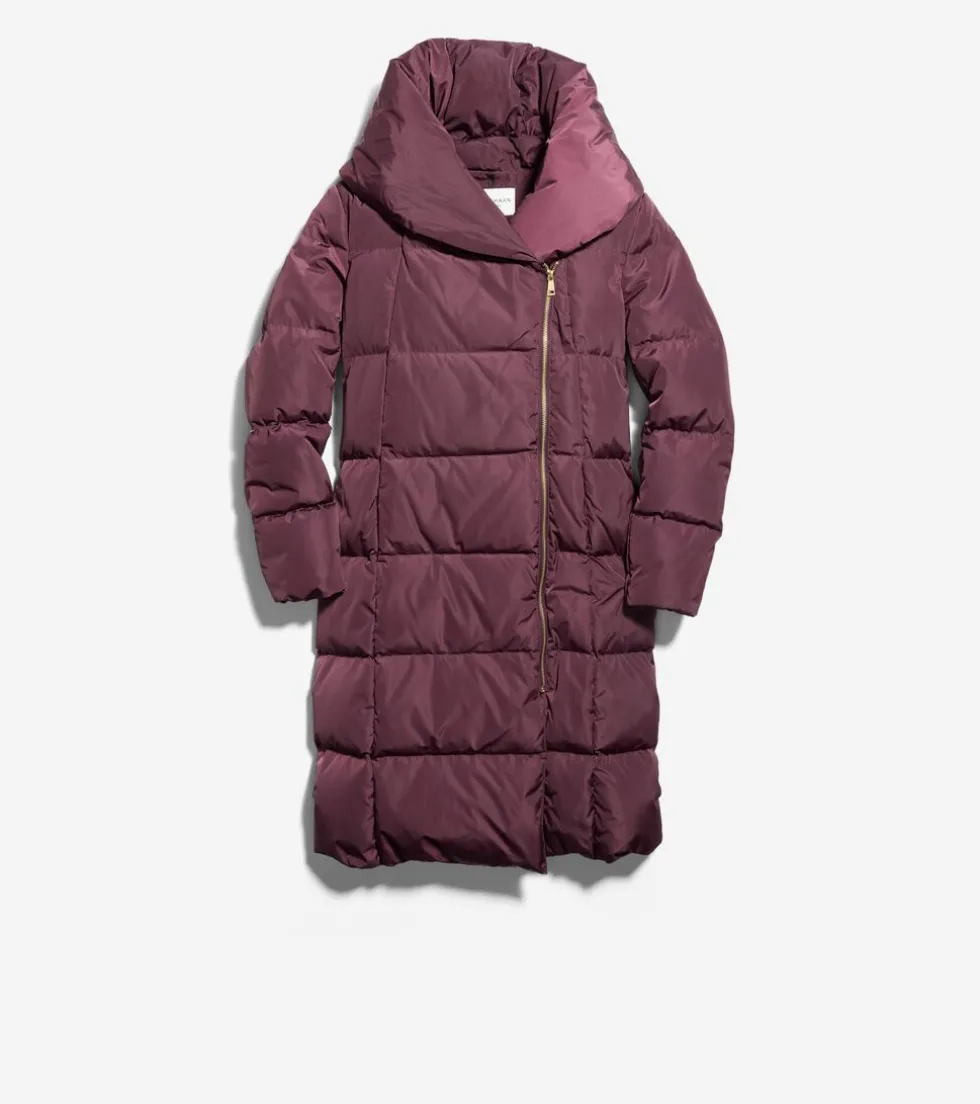 Cole Haan Puffer Jackets|Outerwear*Women's Signature Asymmetrical Collar Convertible Coat 40in Merlot