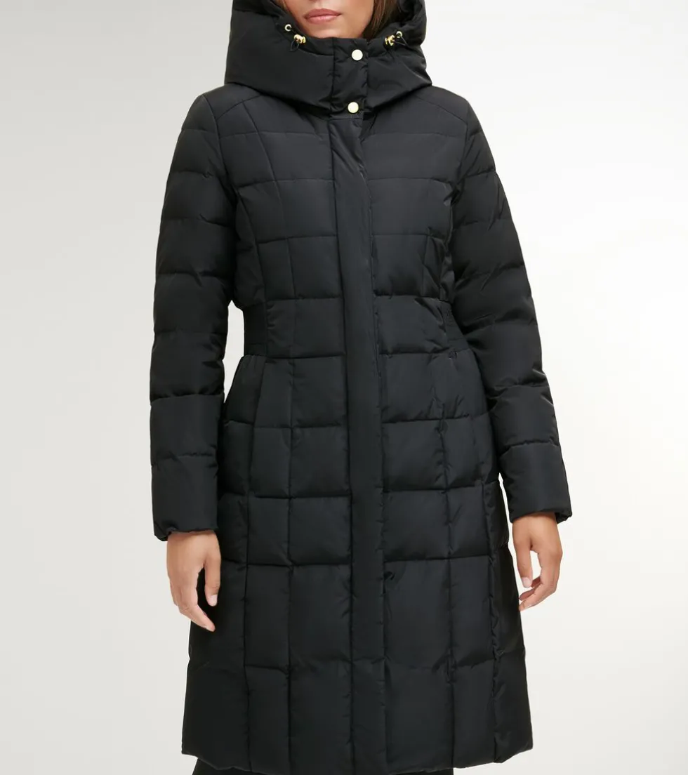 Cole Haan Outerwear|Puffer Jackets*Women's Signature 40" Taffeta Down Coat with Hood Black