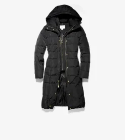 Cole Haan Outerwear|Puffer Jackets*Women's Signature 40" Taffeta Down Coat with Hood Black