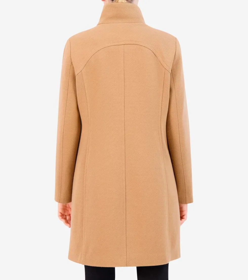 Cole Haan Trench Coats|Outerwear*Women's Soft Twill Zip-Up Coat Beige