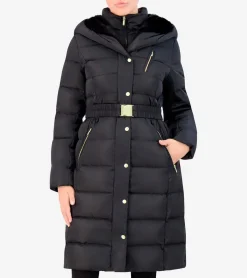 Cole Haan Puffer Jackets|Quilted Jackets*Women's Taffeta Down Belted Coat Black