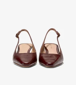 Cole Haan Dress Shoes|Heels & Pumps*Women's Tayla Kitten Heel Slingback Pumps 45MM BloodstoneCrocPrint
