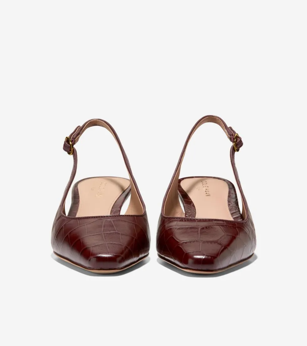 Cole Haan Dress Shoes|Heels & Pumps*Women's Tayla Kitten Heel Slingback Pumps 45MM BloodstoneCrocPrint