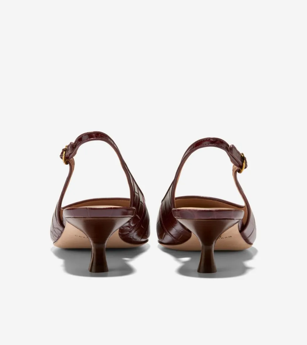 Cole Haan Dress Shoes|Heels & Pumps*Women's Tayla Kitten Heel Slingback Pumps 45MM BloodstoneCrocPrint