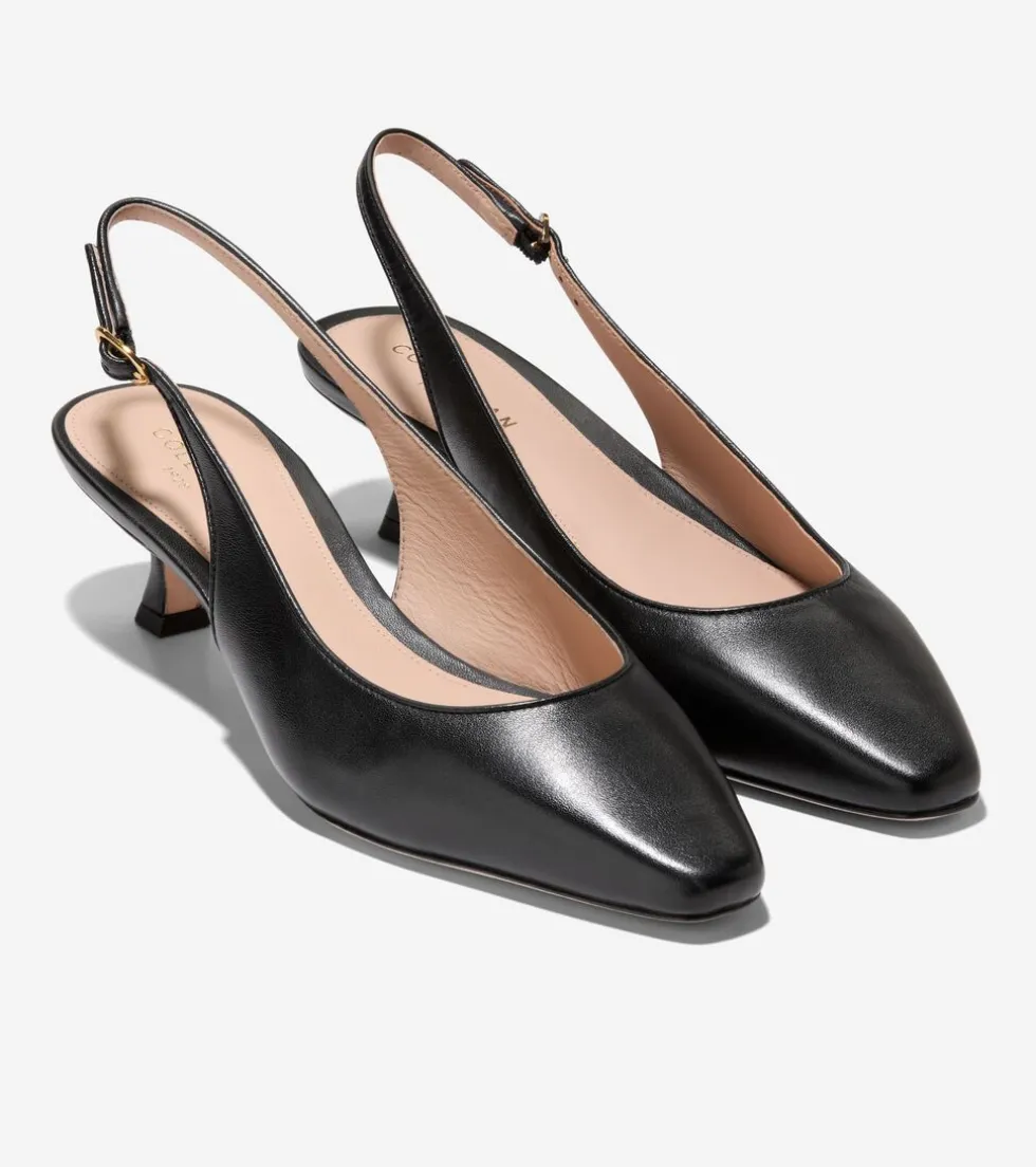 Cole Haan Dress Shoes|Heels & Pumps*Women's Tayla Kitten Heel Slingback Pumps 45MM BlackNappa